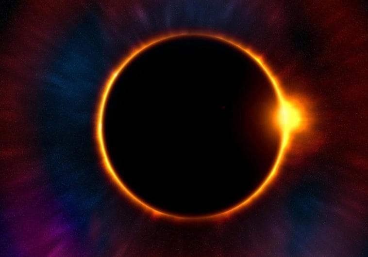 The 'ring of fire' during an annular solar eclipse.