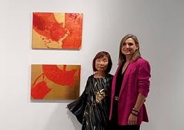 Michiko Bokka and Olga Grymierski, at the exhibition on Monday 17.