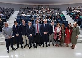 Pimentel, Bernal and Guevara, with the heads of administrations and the Faculty of Tourism