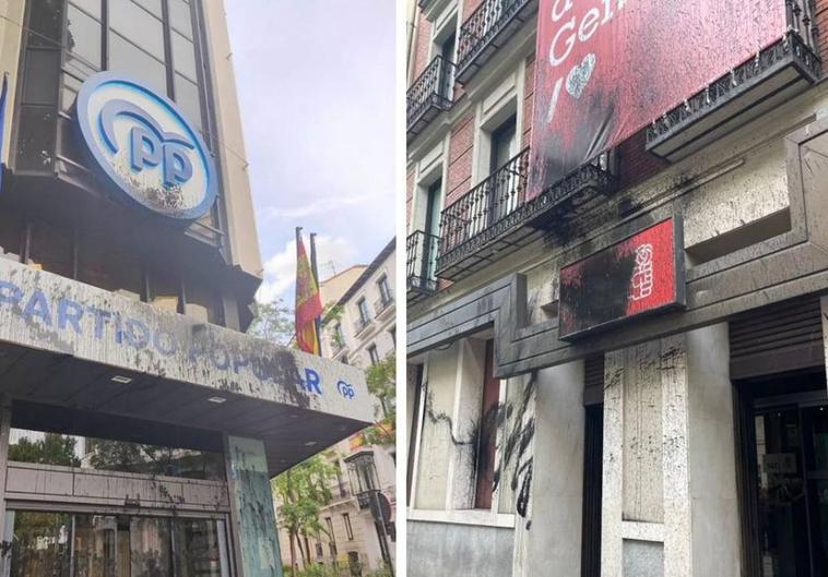 The result of the paint attacks in Madrid.