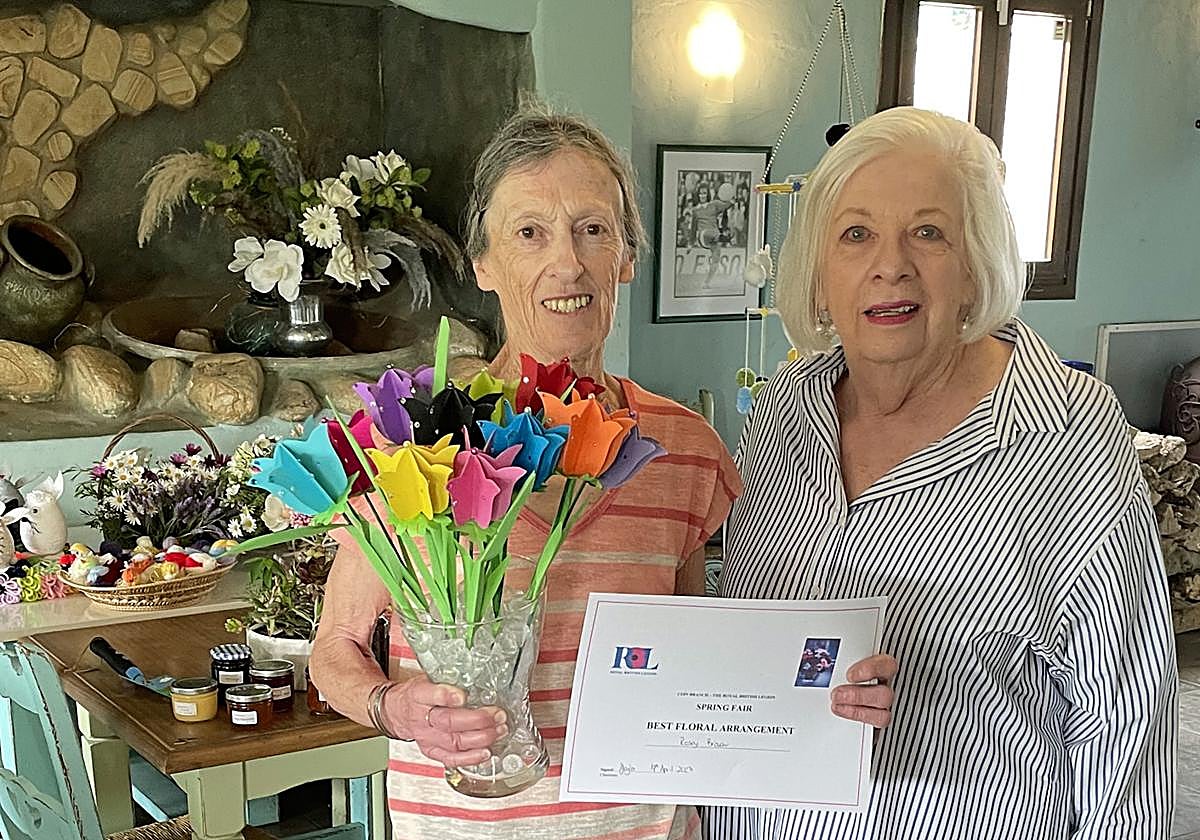 Rosie Brown, winner of 'best spring floral arrangement'.