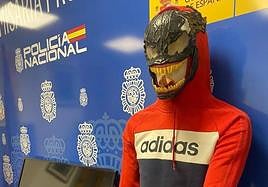 The mask the suspect allegedly used in the robberies