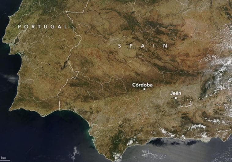 An aerial image of Andalucía released by the American space agency.
