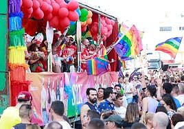 The SUR float during the Pride parade on Saturday.
