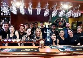 John Scott's workers moments before the opening.