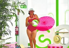 One of the six models in the fashion show at the Spanish cancer association in Alhaurín de la Torre