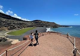 A mother and daughter from Granada enjoying a package holiday in Lanzarote last weekend.