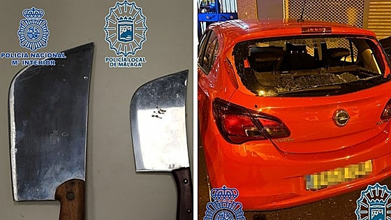 Unprovoked wide-bladed kitchen knife attack on occupants of car in Malaga