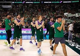 Players showing gratitude to fans at the end of the game.