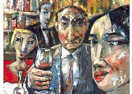 An artistic wine label.