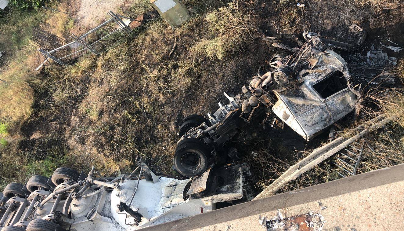 The scene of the accident this morning.