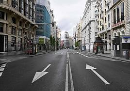 Empty streets in Madrid during the lock down.