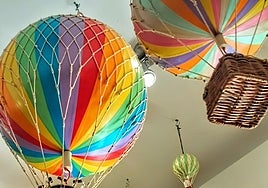 Jules Verne balloons in the boutique run by the couple in the holiday resort.