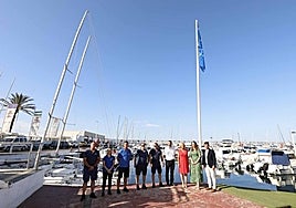 A blue flag was raised at Marbella's Virgen del Carmen marina on Monday.
