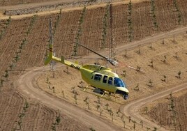 Spain's big electricity supply company Endesa takes to the air to inspect main network cables