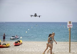 The drone in action.
