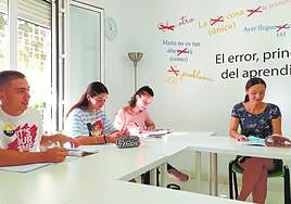 Class. Students of Spanish at the CervantesInternational School.