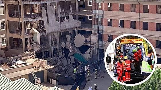 Worker trapped under rubble after collapse of school in north of Spain is found dead