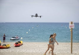 The drone in operation on the Costa Tropical.