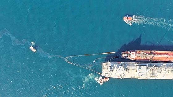Oil spill from ship refuelling in Gibraltar forces suspension of port operations
