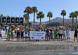 Around 60 people joined the demonstration on La Herradura beach on Sunday 30 July