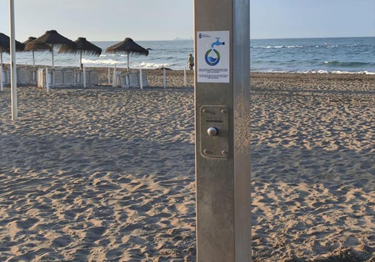 One of the showers on Benalmádena's beaches.