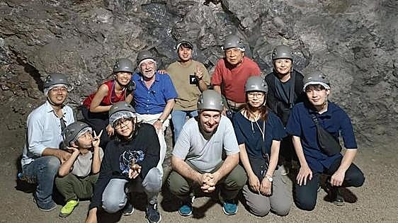 Japanese crystal scientists visit the Pulpí Geode in Almeria