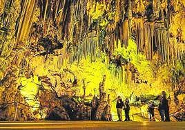 This famous cave is of geological and historical interest.