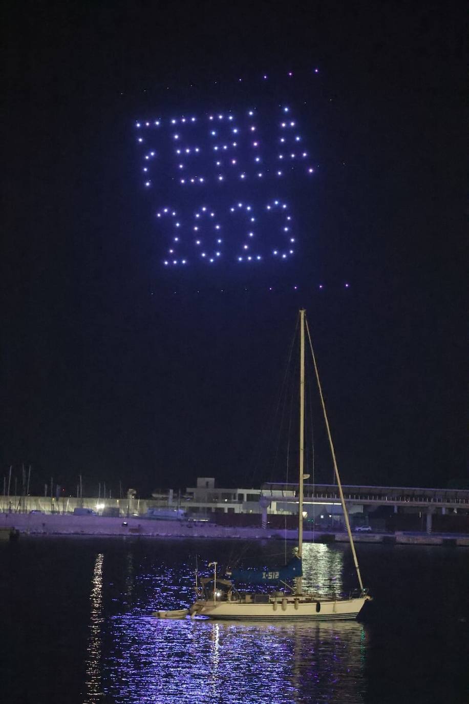 In pictures, spectacular drone show and firework display open Malaga's big summer fair