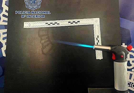 The blowtorch used in the robbery.