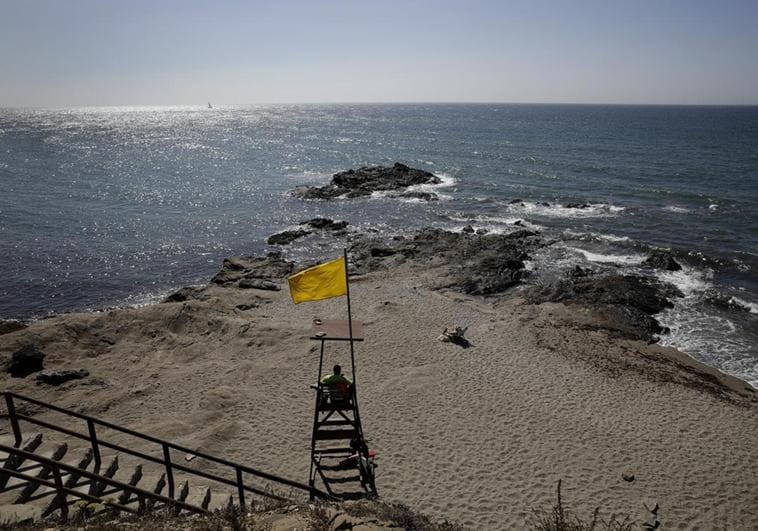 What do the new geometric symbols on some beach warning flags in Spain mean?