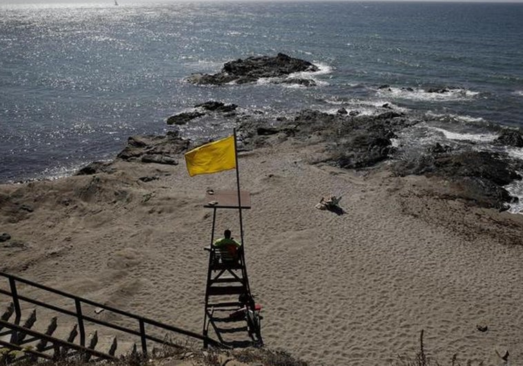 What do the new geometric symbols on some beach warning flags in Spain mean?