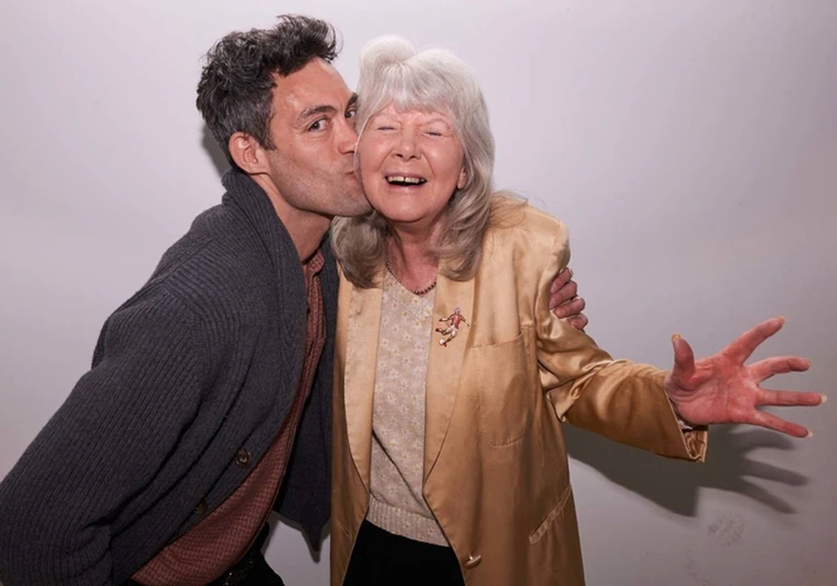 Star Alex Hassell with writer Jilly Cooper, author of the original novel on which the series Rivals is based.