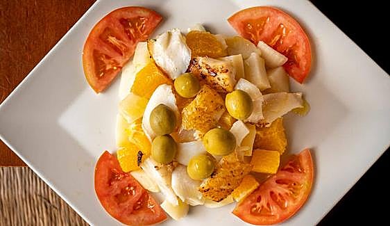 A traditional salad, with cod and orange, named after Malaga