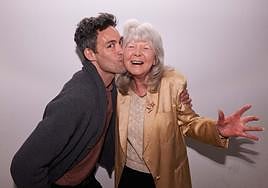 Alex Hassell with Jilly Cooper.