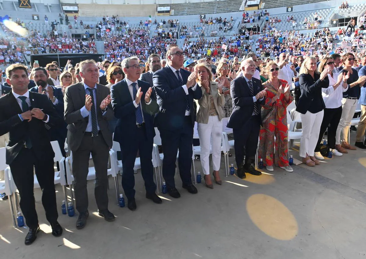 Imagen secundaria 1 - The opening ceremony of the Solheim Cup at the Marbella Arena on Thursday evening. 