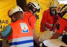 Emergency services in action during a previous drill.