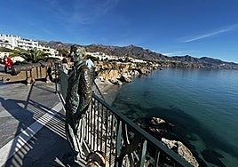 The statue of King Alfonso XII on Nerja's Balcón de Europa.