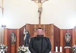 Pixelated photo of the under-investigation priest.