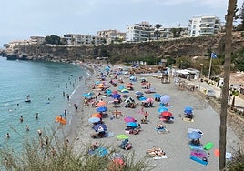Archive image of Nerja's El Salón beach.