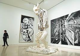 Thomas Houseago’s enormous minotaur, with Antigona by M/M Paris and Woman 4 (birth) by Tobis Pils.