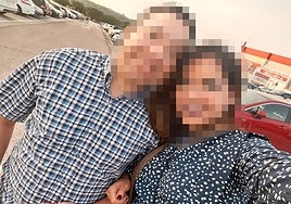 Pixelated photo of the Venezuelan priest pictured some years ago posing with the woman who accused him of harassing her.