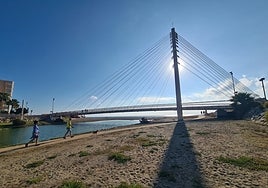 View of the Navy Bridge, with the sea in the background.