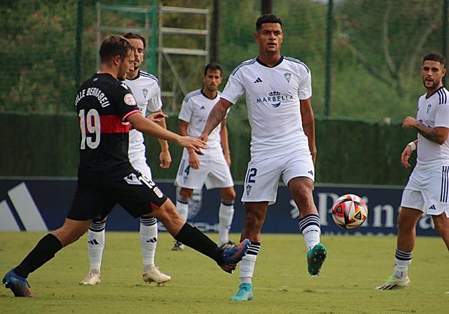 Marbella's Marco Tulio on the ball.