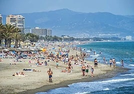 Tourists on the beaches of Torremolinos.