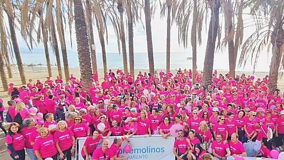Hundreds of walkers brave the weather on the Costa del Sol in support of breast cancer