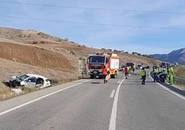 Scene of the accident on the A-357 this Sunday.