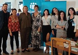 Ali Meehan (4l) at the business fair in Mijas.