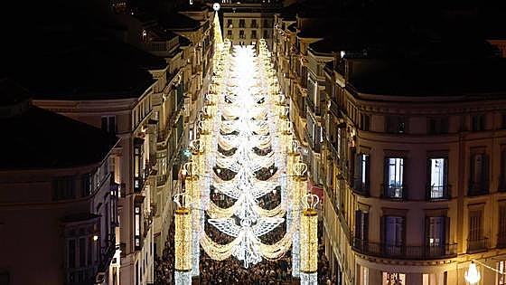 Malaga switches on its sparkling 2023 festive lights, in pictures