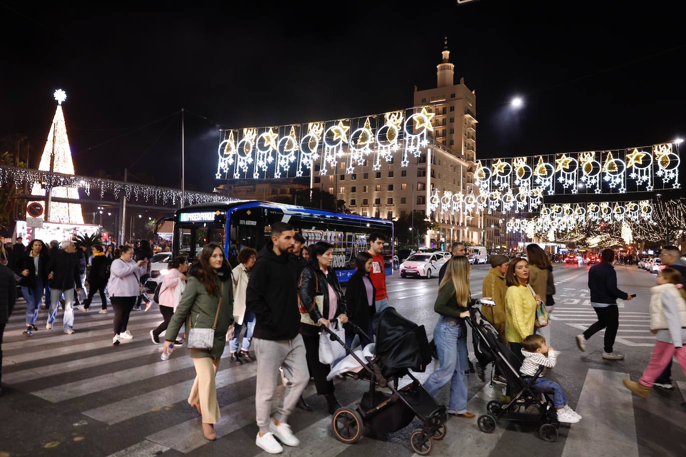 Malaga switches on its sparkling 2023 festive lights, in pictures